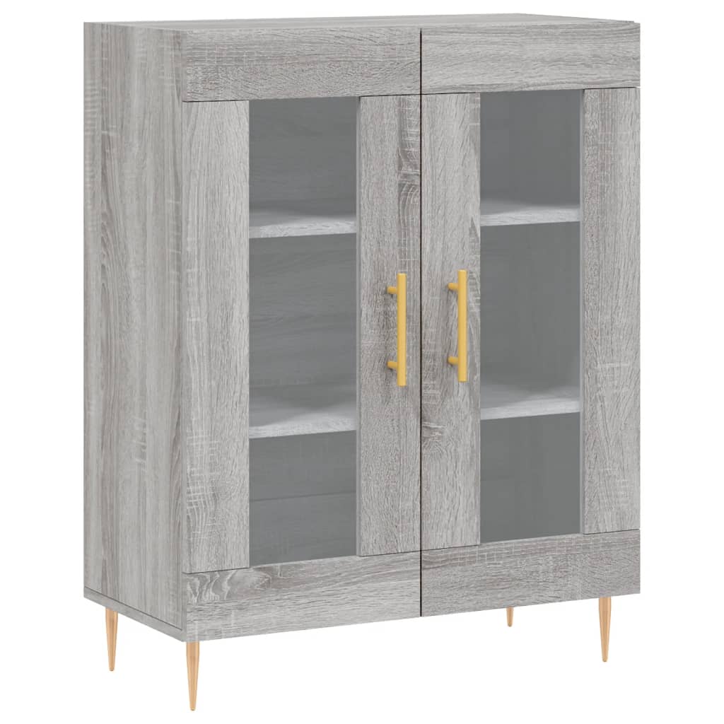 Hoge kast 69,5x34x180 cm bewerkt hout grijs sonoma eikenkleurig