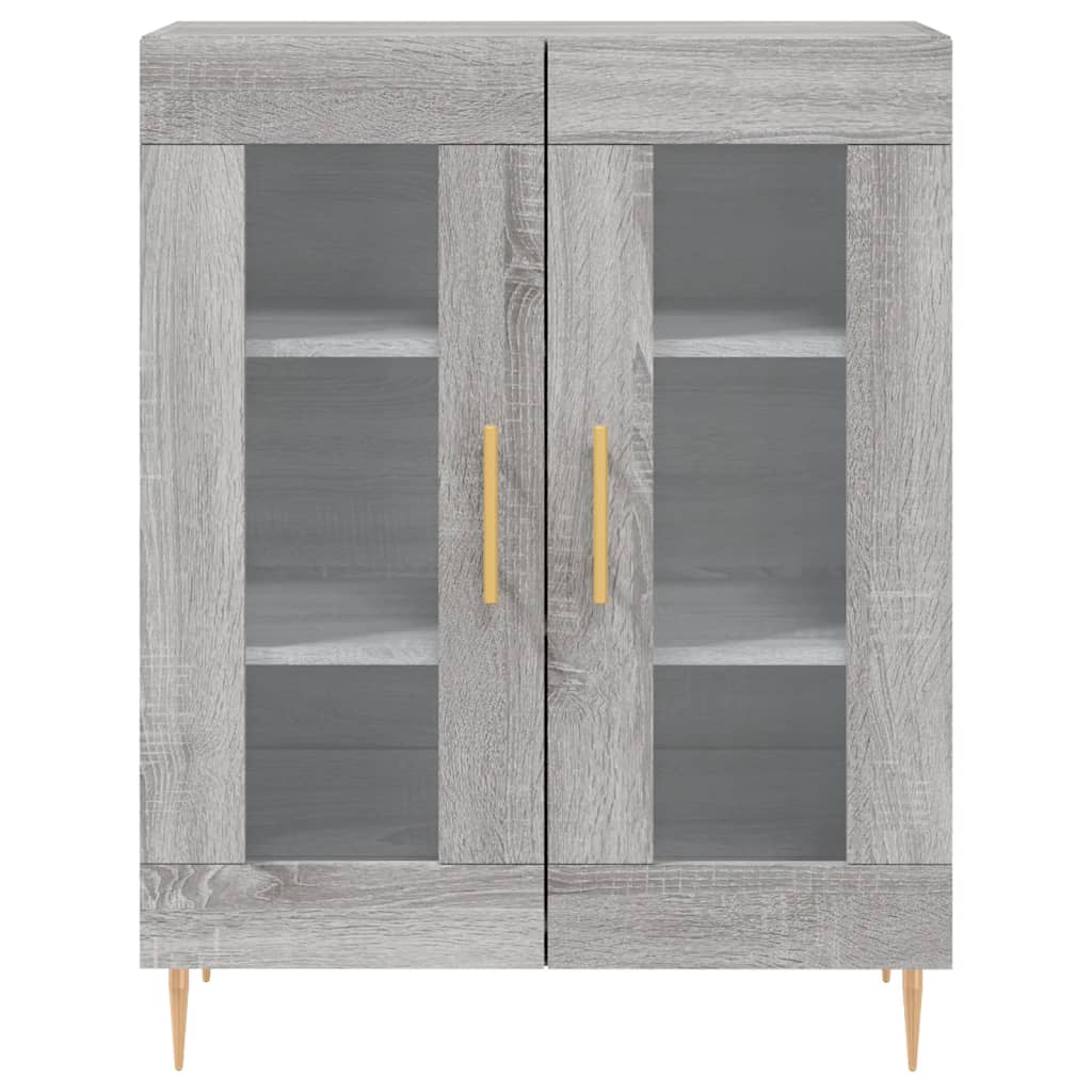 Hoge kast 69,5x34x180 cm bewerkt hout grijs sonoma eikenkleurig