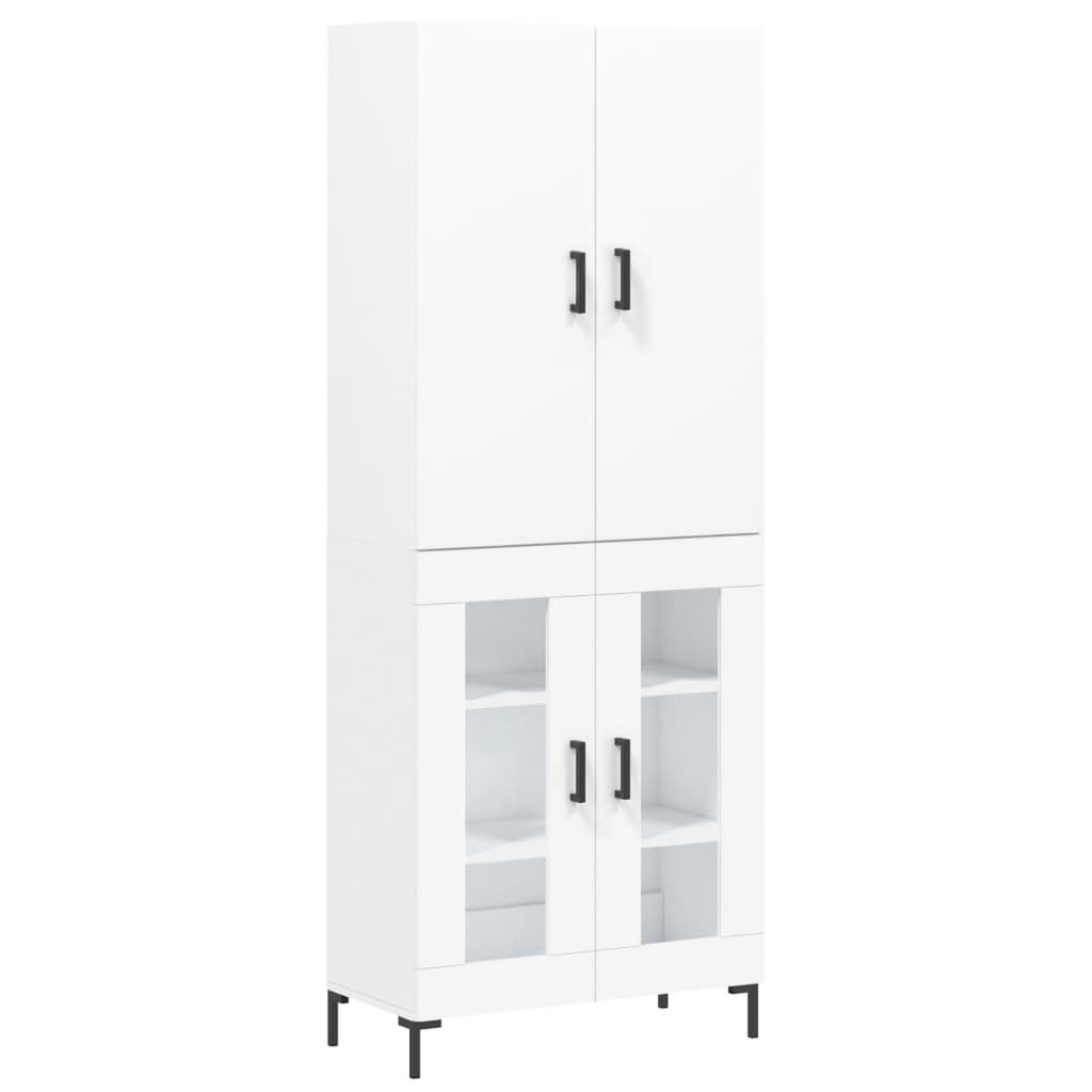 Hoge kast 69,5x34x180 cm bewerkt hout wit