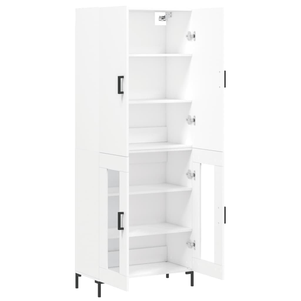 Hoge kast 69,5x34x180 cm bewerkt hout wit
