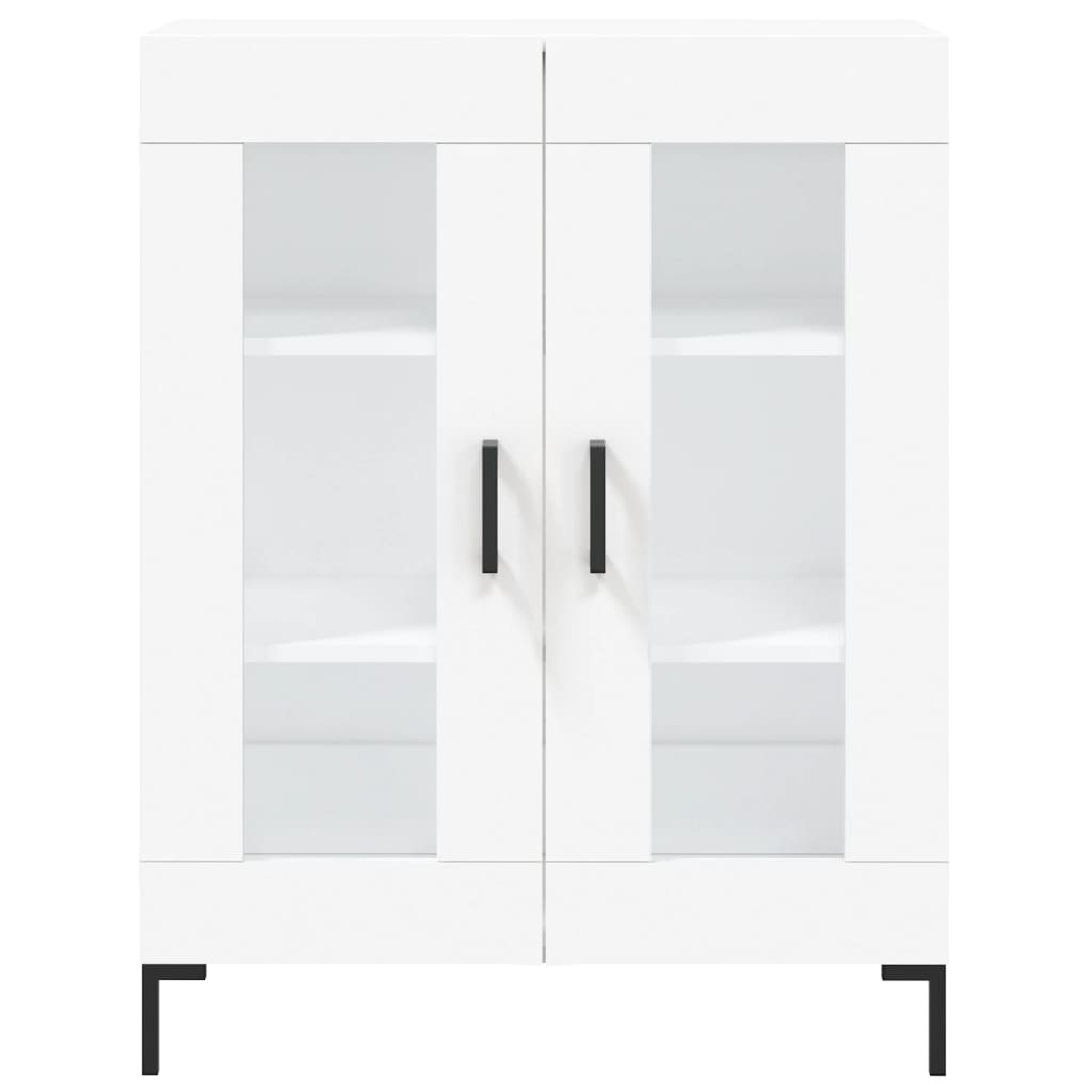 Hoge kast 69,5x34x180 cm bewerkt hout wit