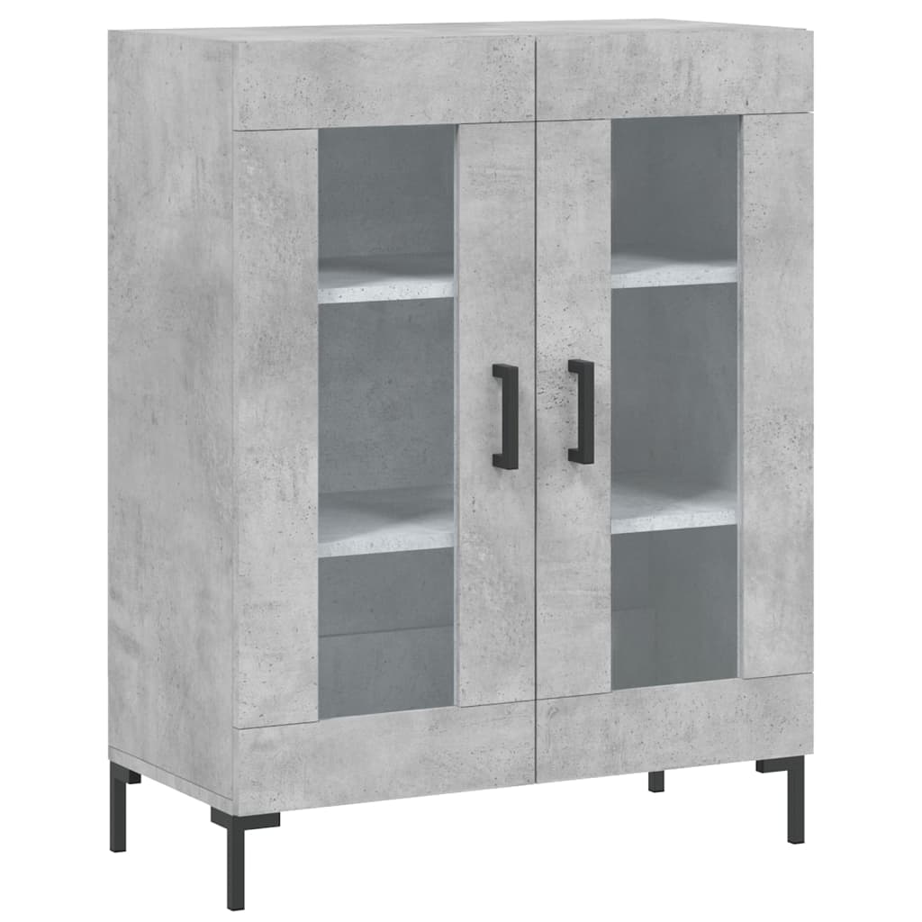 Hoge kast 69,5x34x180 cm bewerkt hout betongrijs