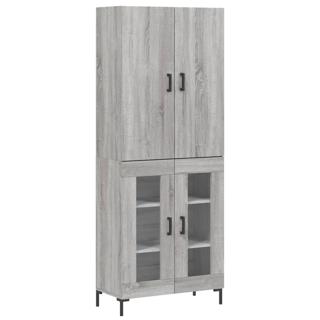 Hoge kast 69,5x34x180 cm bewerkt hout grijs sonoma eikenkleurig