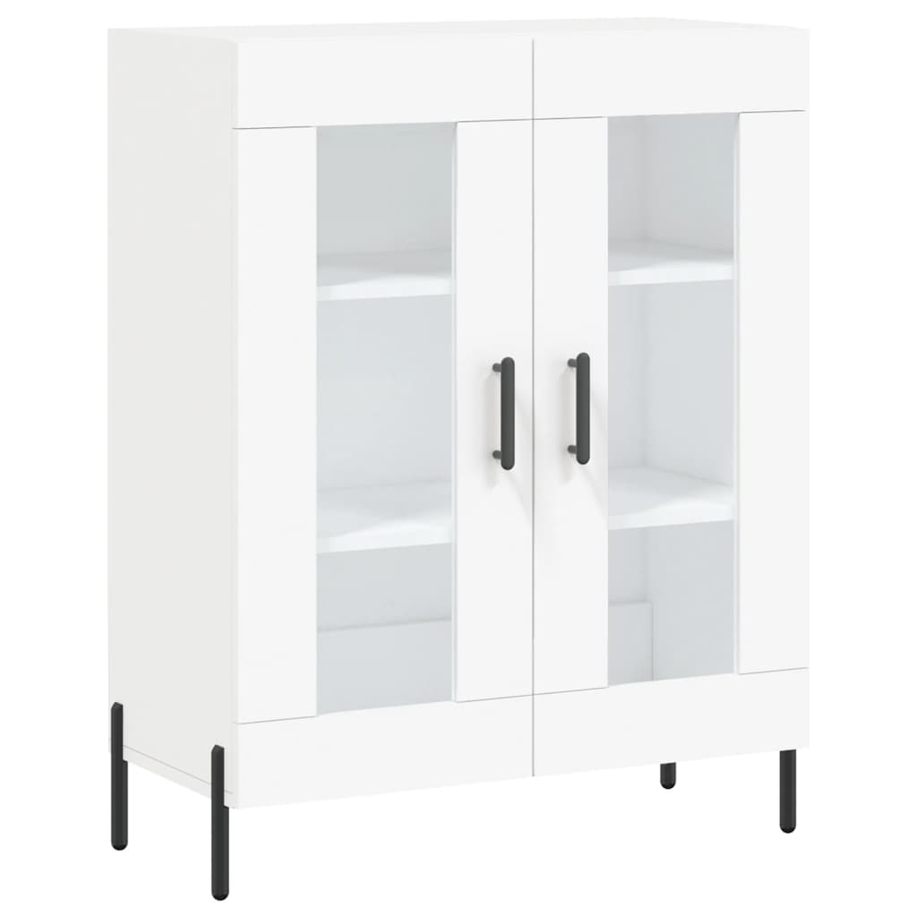 Hoge kast 69,5x34x180 cm bewerkt hout wit