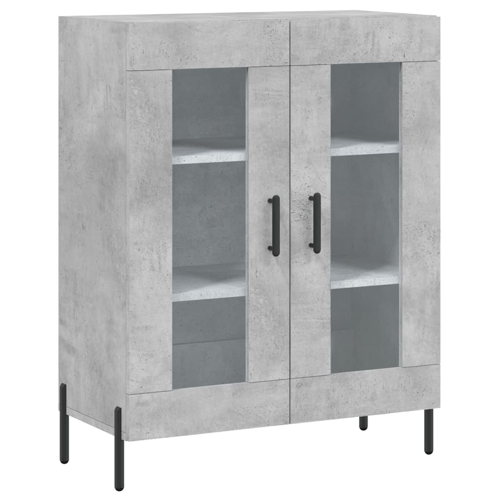 Hoge kast 69,5x34x180 cm bewerkt hout betongrijs