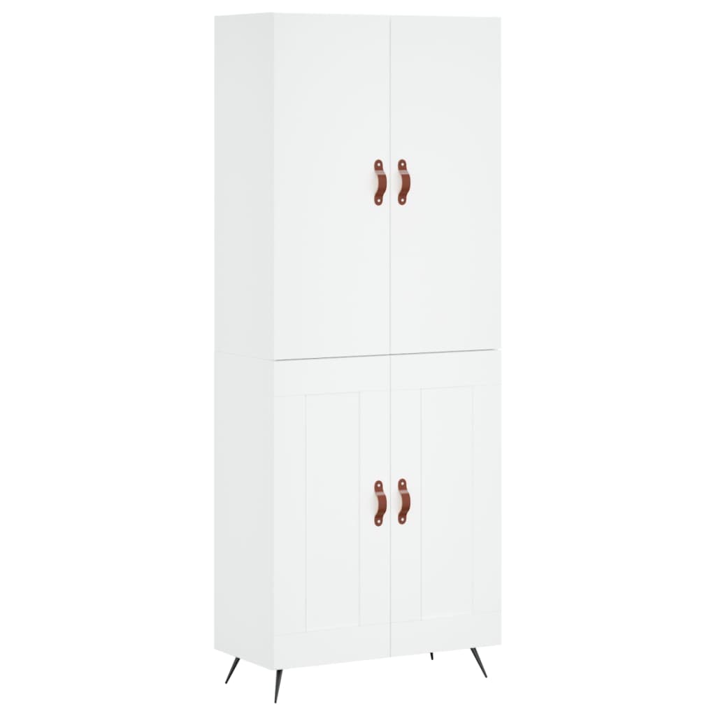 Hoge kast 69,5x34x180 cm bewerkt hout wit