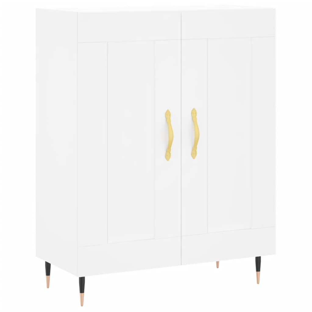 Hoge kast 69,5x34x180 cm bewerkt hout wit