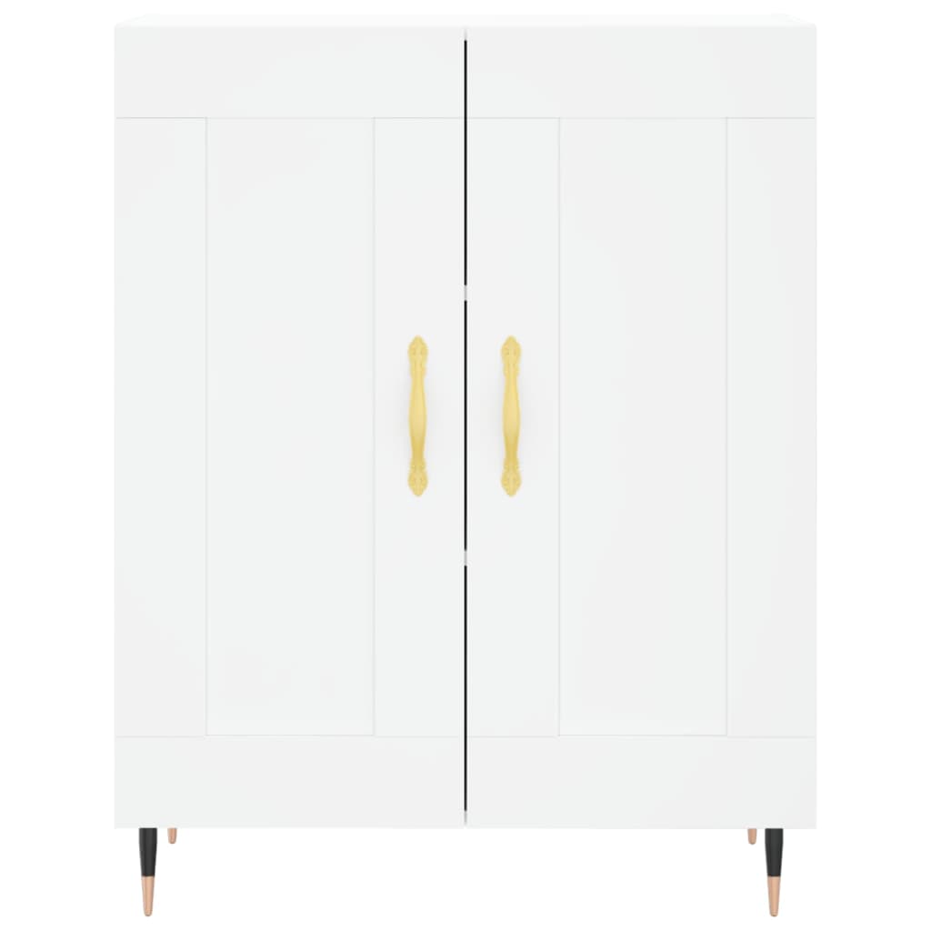 Hoge kast 69,5x34x180 cm bewerkt hout wit
