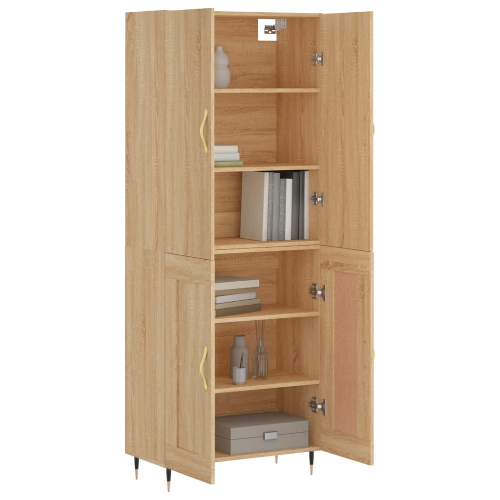 Hoge kast 69,5x34x180 cm bewerkt hout sonoma eikenkleurig