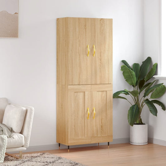 Hoge kast 69,5x34x180 cm bewerkt hout sonoma eikenkleurig