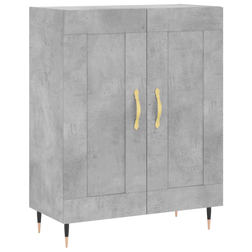 Hoge kast 69,5x34x180 cm bewerkt hout betongrijs