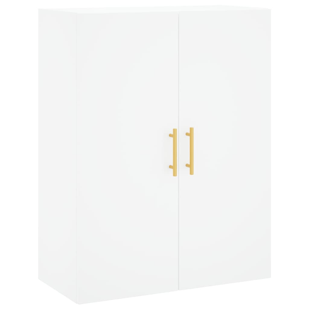 Hoge kast 69,5x34x180 cm bewerkt hout wit