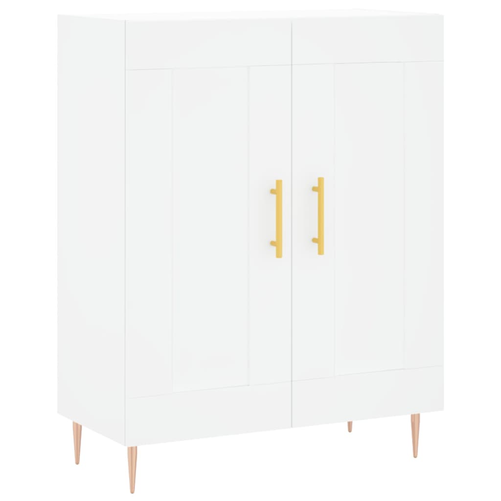 Hoge kast 69,5x34x180 cm bewerkt hout wit