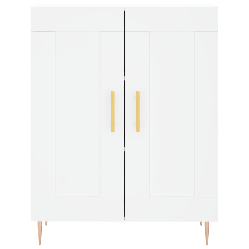 Hoge kast 69,5x34x180 cm bewerkt hout wit