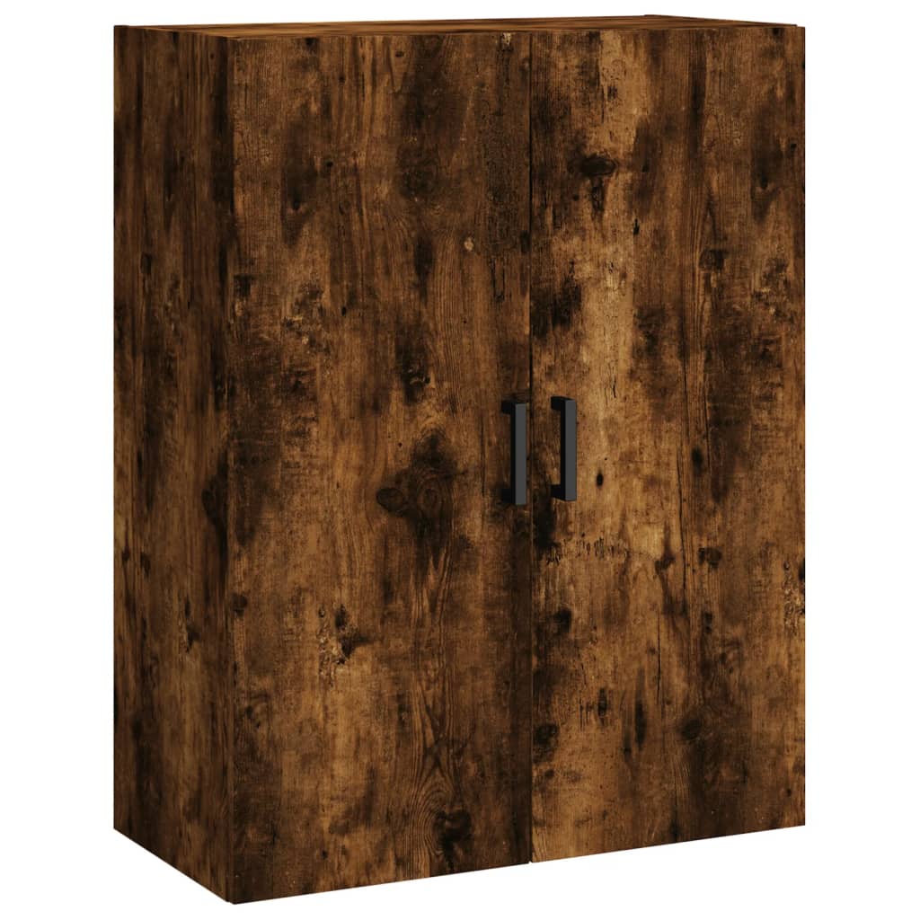 Hoge kast 69,5x34x180 cm bewerkt hout gerookt eikenkleurig