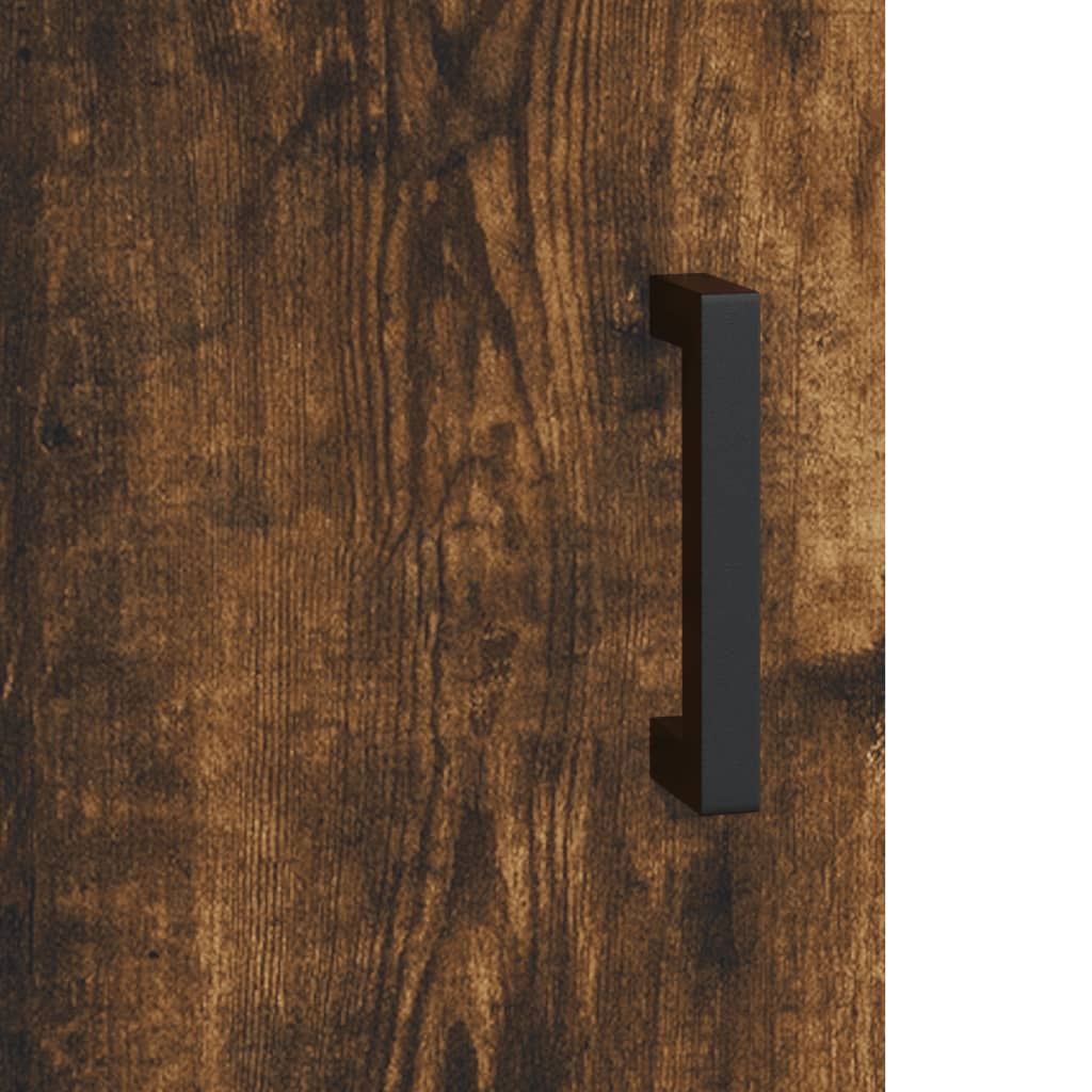 Hoge kast 69,5x34x180 cm bewerkt hout gerookt eikenkleurig