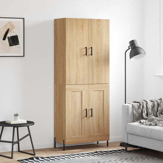 Hoge kast 69,5x34x180 cm bewerkt hout sonoma eikenkleurig