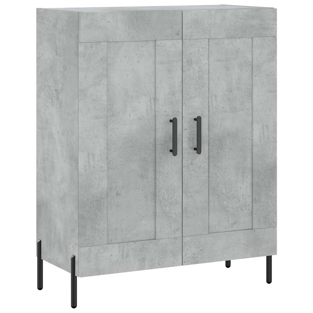 Hoge kast 69,5x34x180 cm bewerkt hout betongrijs