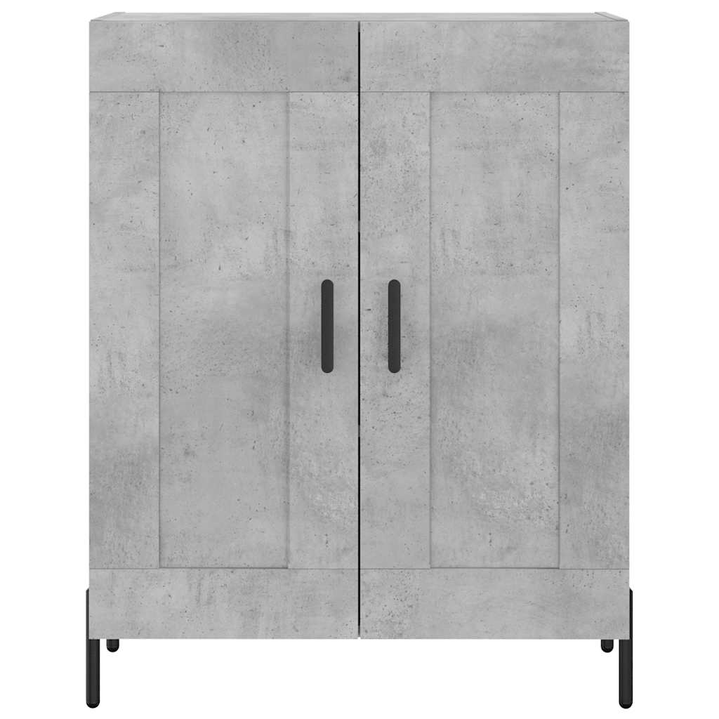 Hoge kast 69,5x34x180 cm bewerkt hout betongrijs