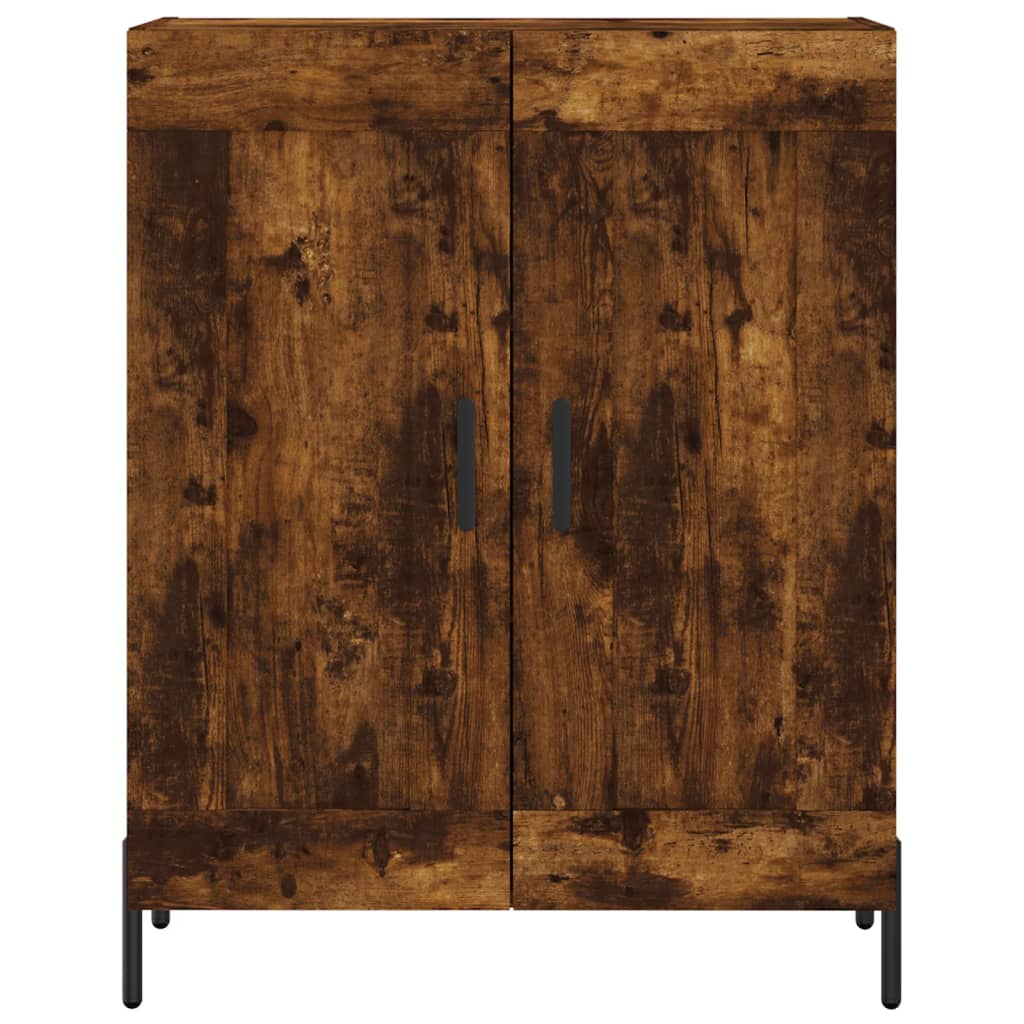 Hoge kast 69,5x34x180 cm bewerkt hout gerookt eikenkleurig