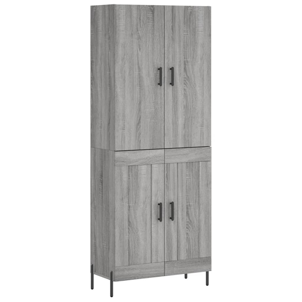 Hoge kast 69,5x34x180 cm bewerkt hout grijs sonoma eikenkleurig