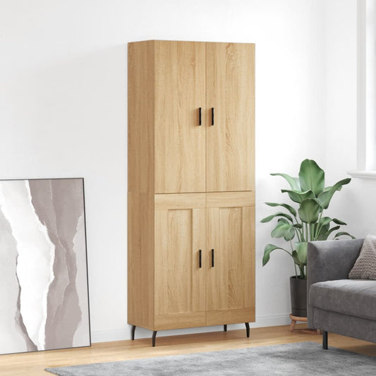 Hoge kast 69,5x34x180 cm bewerkt hout sonoma eikenkleurig