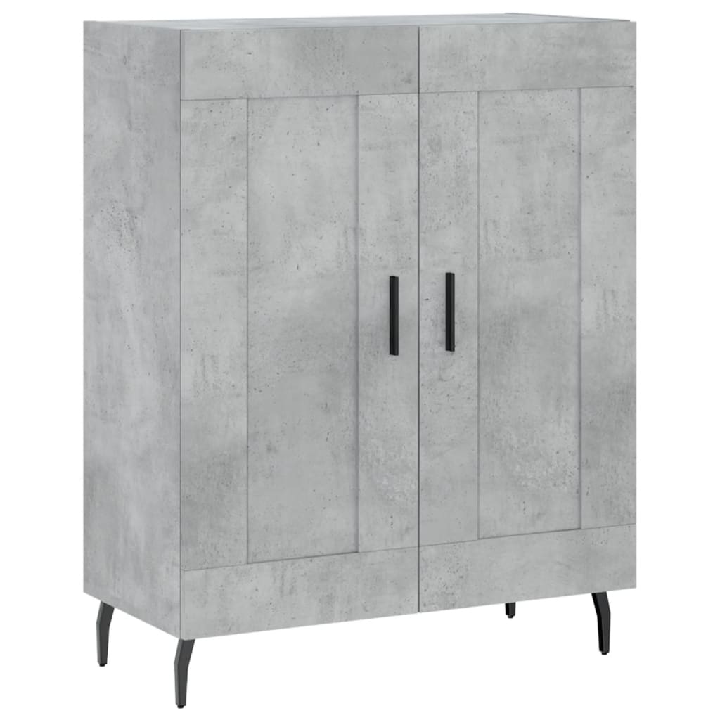 Hoge kast 69,5x34x180 cm bewerkt hout betongrijs