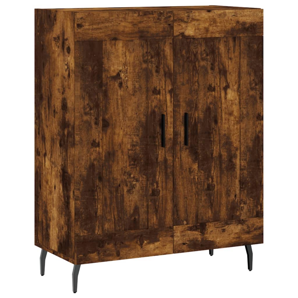 Hoge kast 69,5x34x180 cm bewerkt hout gerookt eikenkleurig