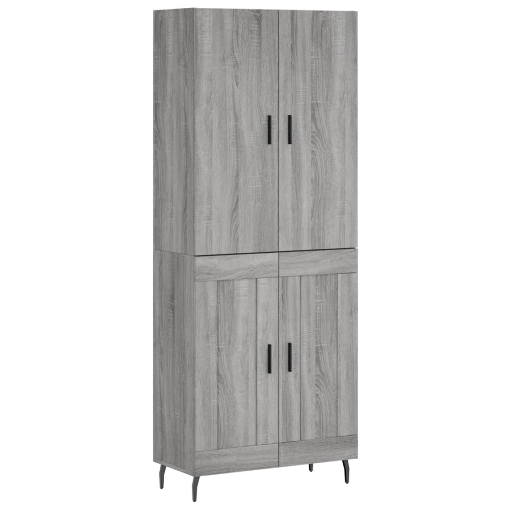 Hoge kast 69,5x34x180 cm bewerkt hout grijs sonoma eikenkleurig