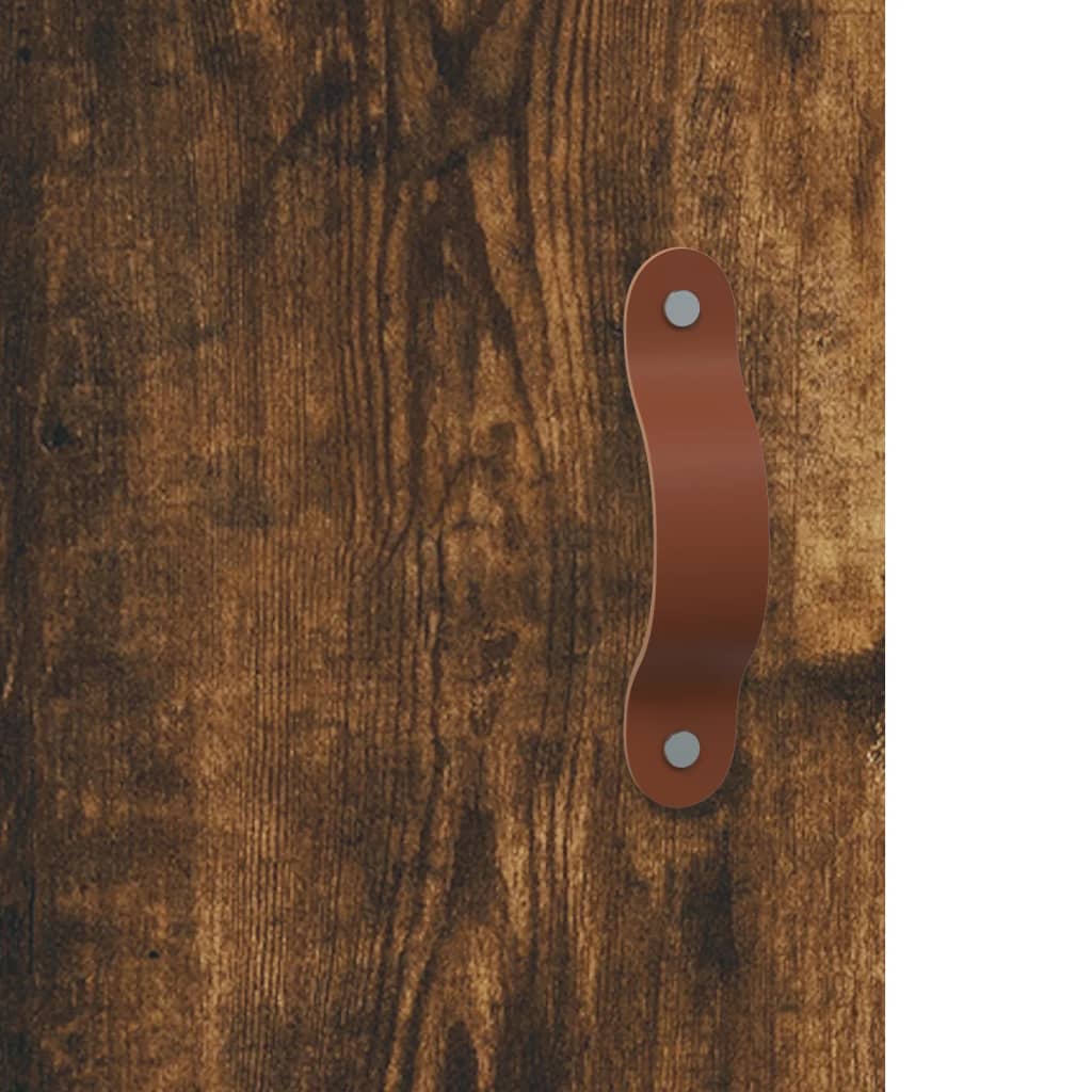 Hoge kast 69,5x34x180 cm bewerkt hout gerookt eikenkleurig