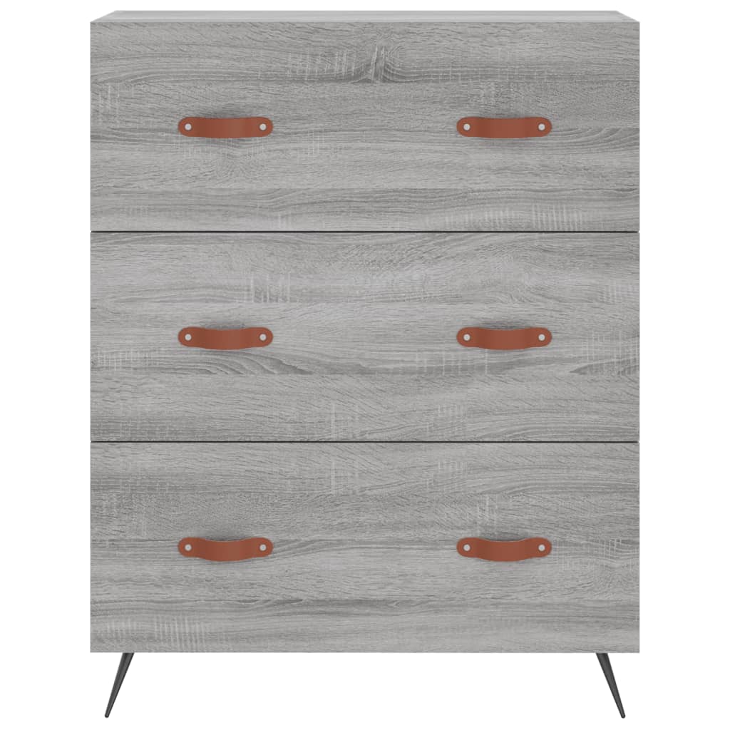 Hoge kast 69,5x34x180 cm bewerkt hout grijs sonoma eikenkleurig
