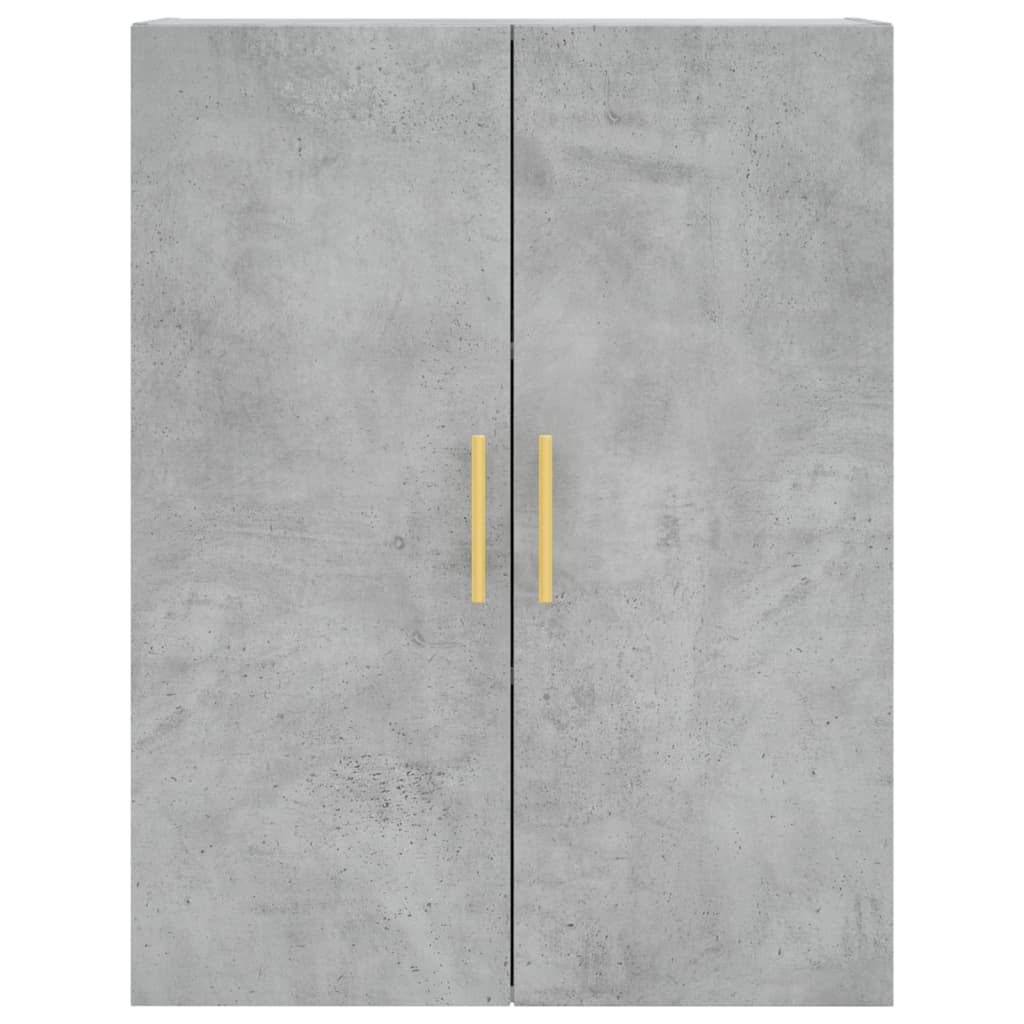 Hoge kast 69,5x34x180 cm bewerkt hout betongrijs