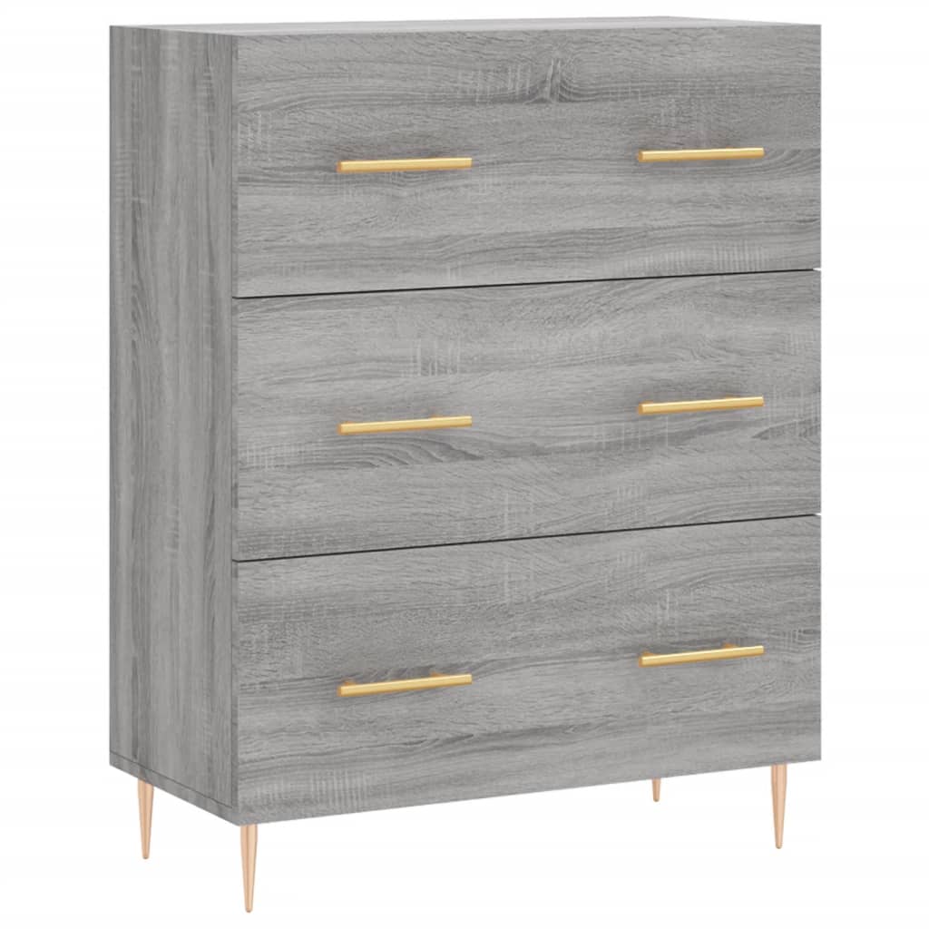 Hoge kast 69,5x34x180 cm bewerkt hout grijs sonoma eikenkleurig