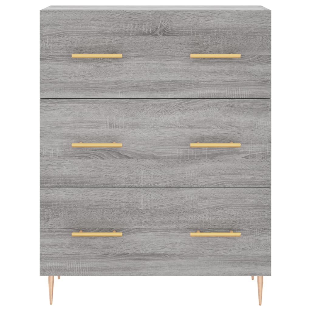 Hoge kast 69,5x34x180 cm bewerkt hout grijs sonoma eikenkleurig