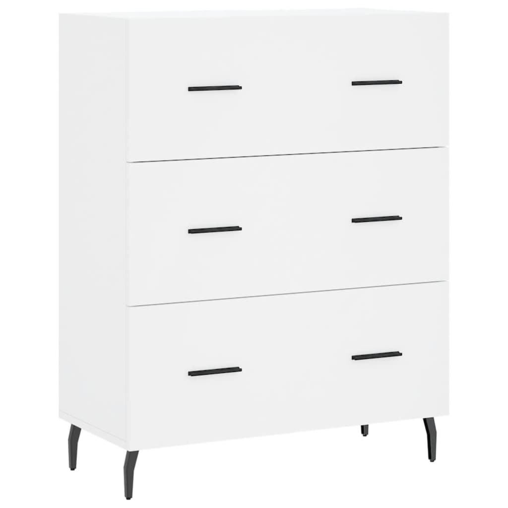 Hoge kast 69,5x34x180 cm bewerkt hout wit
