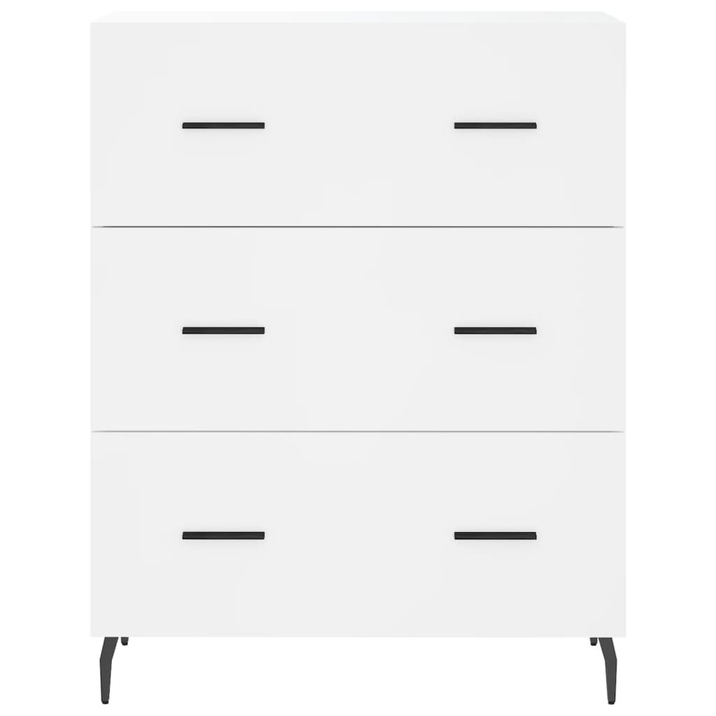 Hoge kast 69,5x34x180 cm bewerkt hout wit