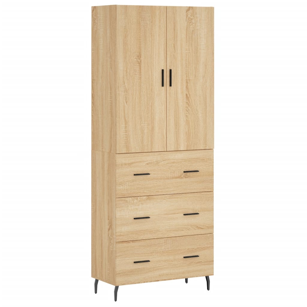 Hoge kast 69,5x34x180 cm bewerkt hout sonoma eikenkleurig