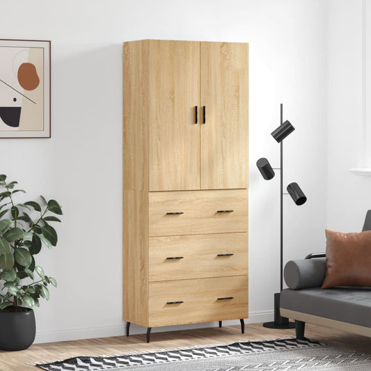 Hoge kast 69,5x34x180 cm bewerkt hout sonoma eikenkleurig