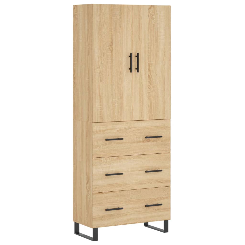 Hoge kast 69,5x34x180 cm bewerkt hout sonoma eikenkleurig