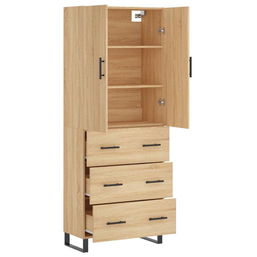 Hoge kast 69,5x34x180 cm bewerkt hout sonoma eikenkleurig