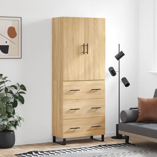 Hoge kast 69,5x34x180 cm bewerkt hout sonoma eikenkleurig