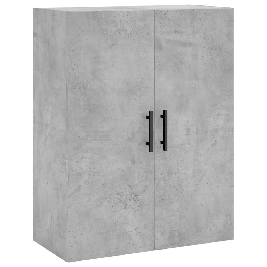 Hoge kast 69,5x34x180 cm bewerkt hout betongrijs