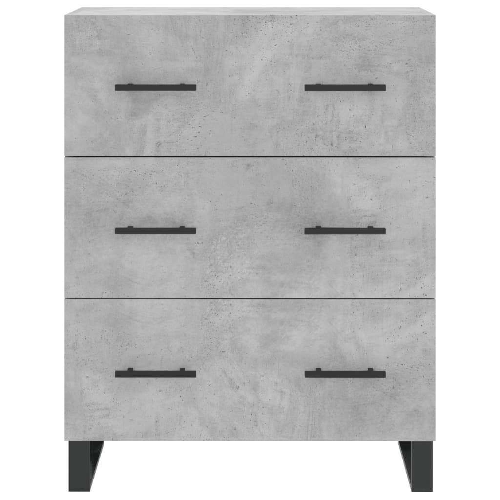 Hoge kast 69,5x34x180 cm bewerkt hout betongrijs
