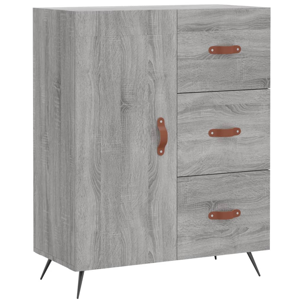Hoge kast 69,5x34x180 cm bewerkt hout grijs sonoma eikenkleurig