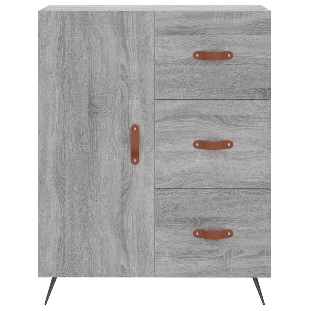 Hoge kast 69,5x34x180 cm bewerkt hout grijs sonoma eikenkleurig