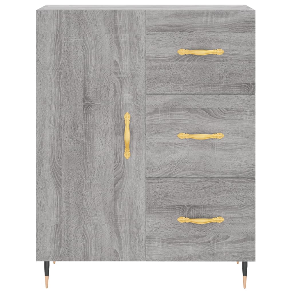 Hoge kast 69,5x34x180 cm bewerkt hout grijs sonoma eikenkleurig