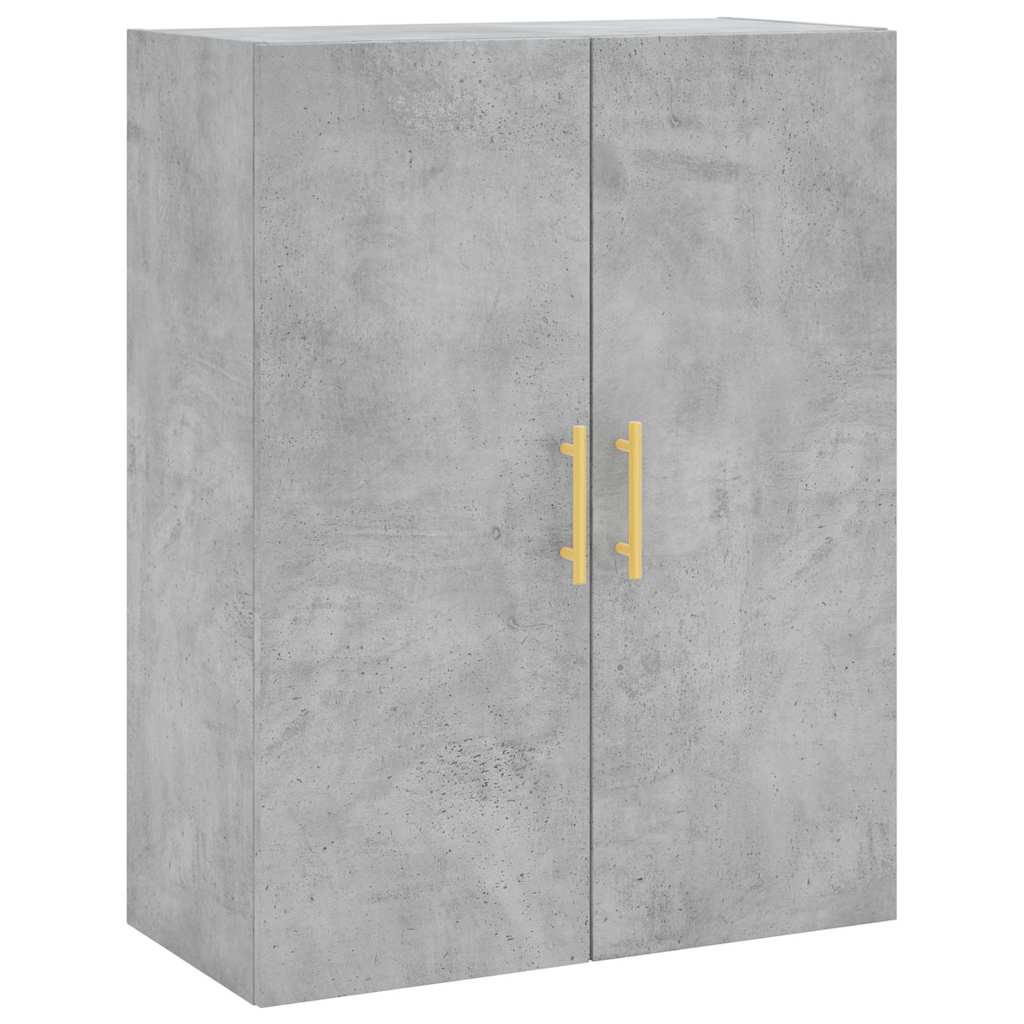Hoge kast 69,5x34x180 cm bewerkt hout betongrijs