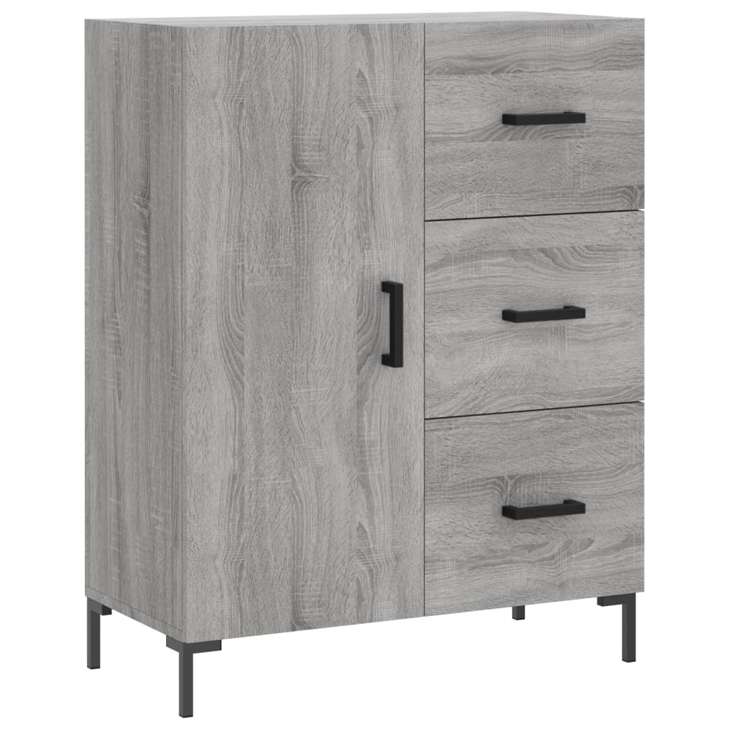 Hoge kast 69,5x34x180 cm bewerkt hout grijs sonoma eikenkleurig