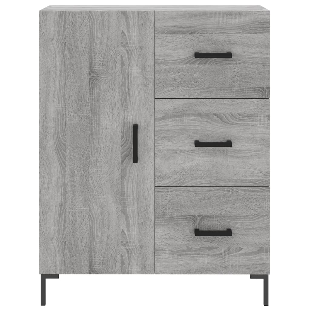 Hoge kast 69,5x34x180 cm bewerkt hout grijs sonoma eikenkleurig