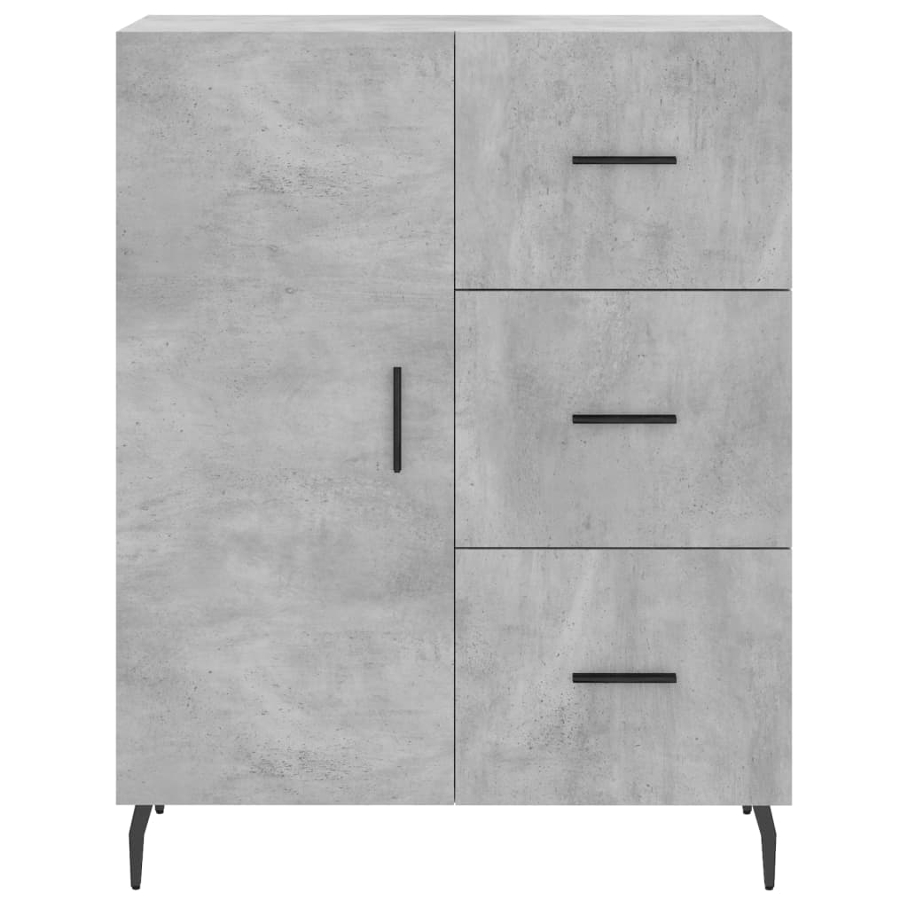Hoge kast 69,5x34x180 cm bewerkt hout betongrijs